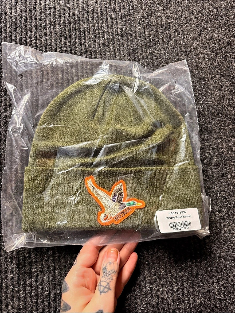 HEYDUDE Mallard Patch Beanie Olive Green Duck Hunting Hat New in Package